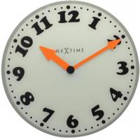NeXtime klok 8152 girl, ø43 cm, wall, white/ gray/ black/ orange