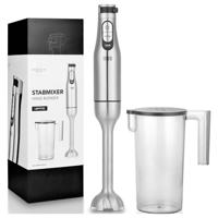 Lebenlang LBL4589 Staafmixer 1000 W Turbofunctie, Inklapbaar, BPA-vrij RVS