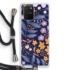 Flowers with blue leaves: Samsung Galaxy S10 Lite Transparant Hoesje met koord