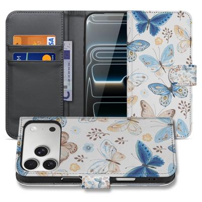 Apple iPhone 17 Pro Max Vlinder Wallet Hoesje Met 3 Pasjes PU Leder Apple iPhone 17 Pro Max Vlinder Wallet Hoesje Met 3 Pasjes PU Leder