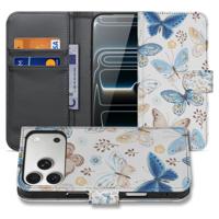 Apple iPhone 17 Pro Max Vlinder Wallet Hoesje Met 3 Pasjes PU Leder