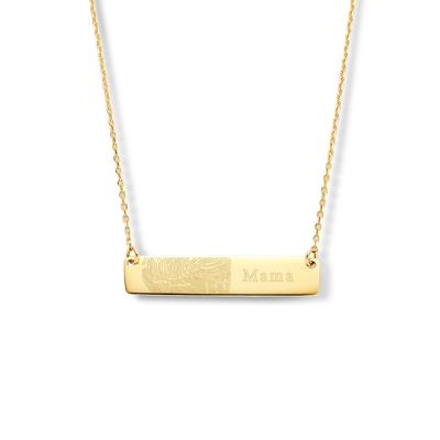Gouden ketting vingerafdruk met eigen tekst bar – 14K GOUD - Goud