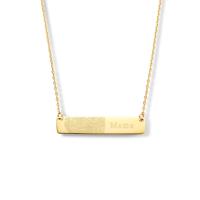 Gouden ketting vingerafdruk met eigen tekst bar – 14K GOUD - Goud