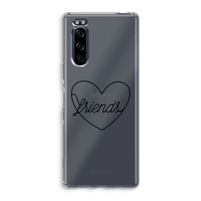Friends heart black: Sony Xperia 5 Transparant Hoesje