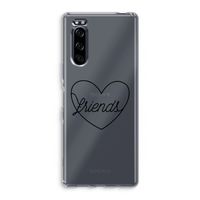 Friends heart black: Sony Xperia 5 Transparant Hoesje