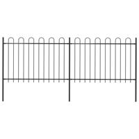 VidaXL Tuinhek met ringtop staal 359x120 cm zwart