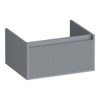 Brauer Hope Wavy - Onderkast - 60 cm - met 1 Softclose Lade Greeploos en 1 Sifon Uitsparing - Mat Grijs