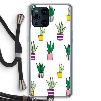 Sanseveria: Oppo Find X3 Transparant Hoesje met koord