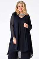Yoek Blouse-jasje | Blauw | Maat XXL Yoek Blouse-jasje | Blauw | Maat XXL