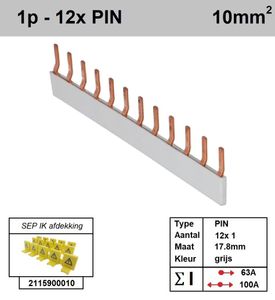 SEP Verdeelkam 1f pin 12 mod 18mm grijs P01012G00