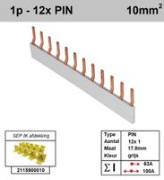 SEP Verdeelkam 1f pin 12 mod 18mm grijs P01012G00
