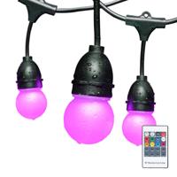 6,6m LED String light RGB - buiten lampjes snoer - 12 RGB LEDs - Incl. afstandsbediening - IP65 Lichtsnoer buiten