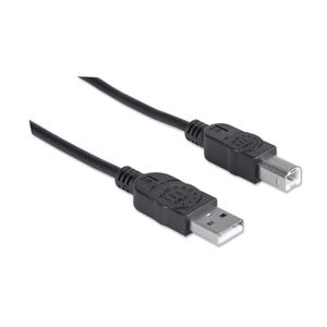 Manhattan USB-kabel USB 2.0 USB-A stekker, USB-B stekker 5.00 m Zwart 337779