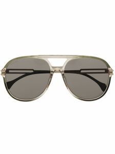 Gucci Eyewear lunettes de soleil GG1104 à monture pilote - Vert