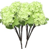 Kunstbloem Viburnum/sneeuwbal - 2x - 30 cm - groen - losse steel - kunst zijdebloemen