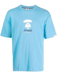 AAPE BY *A BATHING APE® t-shirt en coton à logo imprimé - Bleu