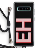 Monogram: Samsung Galaxy S10 Plus Transparant Hoesje met koord