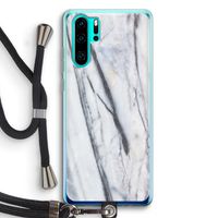 Gestreepte marmer: Huawei P30 Pro Transparant Hoesje met koord