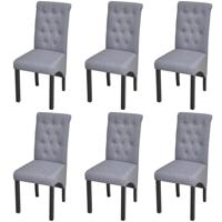 Eetkamerstoelen 6 st stof lichtgrijs Eetkamerstoelen 6 st stof lichtgrijs