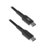 ACT AC3096 Nylon USB-C Telefoon/Tablet Laadkabel | USB 2.0 | USB-C male - USB-C male | 1 meter - thumbnail