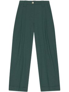 GANNI pantalon à plis - Vert