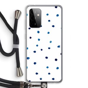 Blauwe stippen: Samsung Galaxy A72 5G Transparant Hoesje met koord