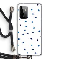 Blauwe stippen: Samsung Galaxy A72 5G Transparant Hoesje met koord