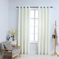 VidaXL Gordijn verduisterend met ringen 2 st 140x245 cm fluweel crème