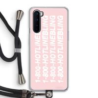 Hotline bling pink: OnePlus Nord Transparant Hoesje met koord