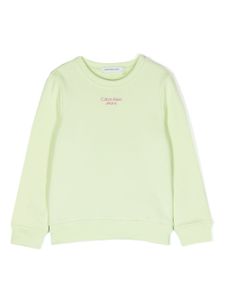 Calvin Klein Kids sweat en coton à logo imprimé - Vert