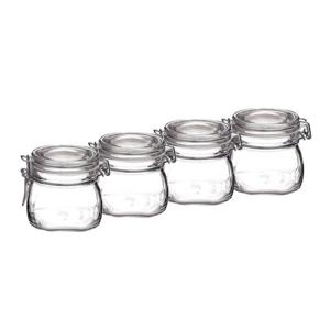 Bormioli Rocco Weckpot - 4x - 500 ml - met rubberen ring - inmaakpot - beugelsluiting