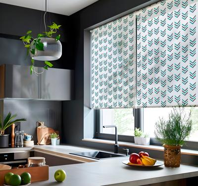 Blauwe pijlen raambekleding Scandinavisch