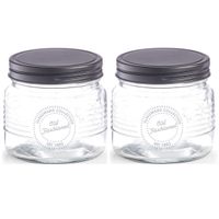 2x Glazen voorraadpotten/bewaarpotten 420 ml Old Fashioned 10 x 9 cm
