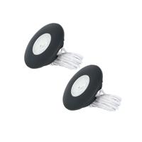 Set van 2 Pavo - Platte LED ipbouwspots met lage inbouwdiepte 12mm - 3 Watt 300 Lumen - 2700K Warm wit - Dimbaar - Rond - Meubelspot - IP44 waterdicht - Zwart