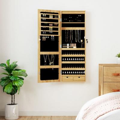 VidaXL Sieradenkast met spiegel en led wandgemonteerd