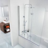 Ben Martino Soft 2-delige Badklapwand 114x140cm Chroom / Helder Glas - thumbnail