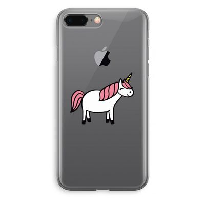 Eenhoorn: iPhone 8 Plus Transparant Hoesje