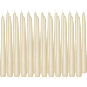 Dinerkaarsen/kandelaarkaarsen Cello - 24x stuks - creme wit - Gotisch - 25 cm