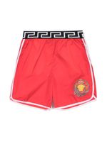 Versace Kids short de bain Nautical Medusa à logo imprimé - Rouge