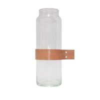 TAK Design - Drinken Waterglas Wrap Me met Lederen Band - Glas - Bruin - thumbnail