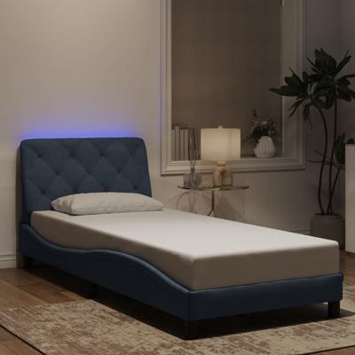 Bedframe met LED zonder matras fluweel donkergrijs 80x200 cm