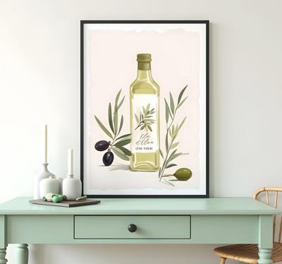 Fles olijfolie poster