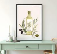 Fles olijfolie poster