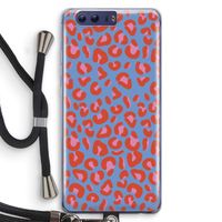 Leopard blue: Honor 9 Transparant Hoesje met koord