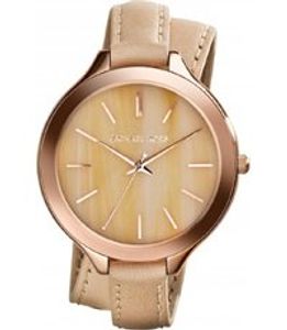 Horlogeband Michael Kors MK2347 Onderliggend Leder Beige 12mm