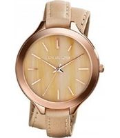 Horlogeband Michael Kors MK2347 Onderliggend Leder Beige 12mm