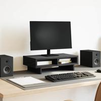 Monitorstandaard Zwart Eiken 50x27x15 cm Bewerkt Hout Monitorstandaard Zwart Eiken 50x27x15 cm Bewerkt Hout