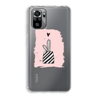 Zwart-wit cactus: Xiaomi Redmi Note 10S Transparant Hoesje
