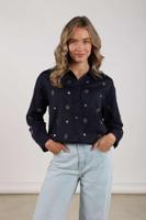 Nukus Newport Blouse Embroidery | Navy/Silver