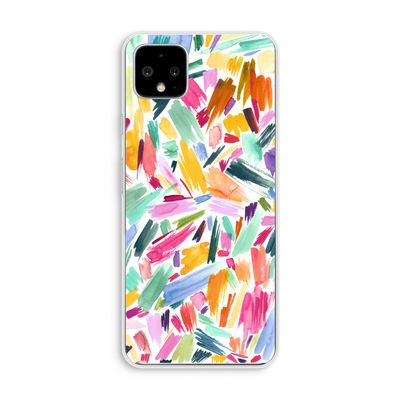 Watercolor Brushstrokes: Pixel 4 XL Transparant Hoesje